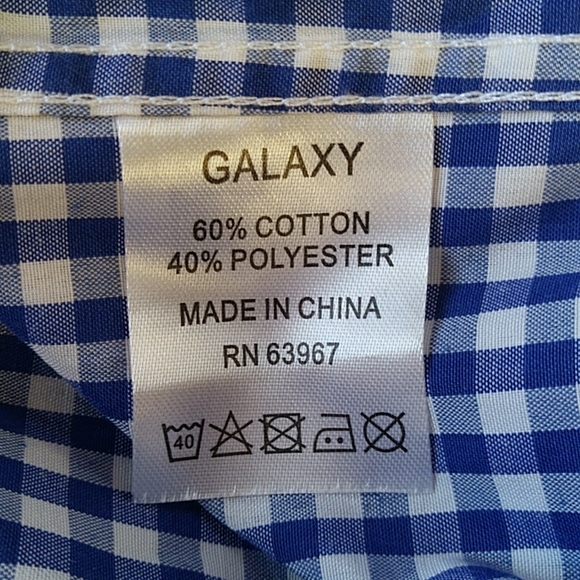 New Galaxy by Harvic Slim Fit Checkered Button Down Shirt 4XL - Picture 5 of 14